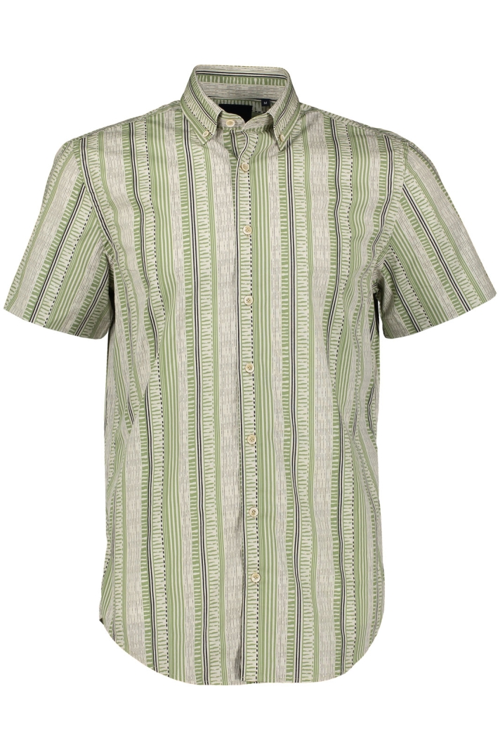 Benson Short Sleeve Shirt With Bamboo Like Stripe Pattern